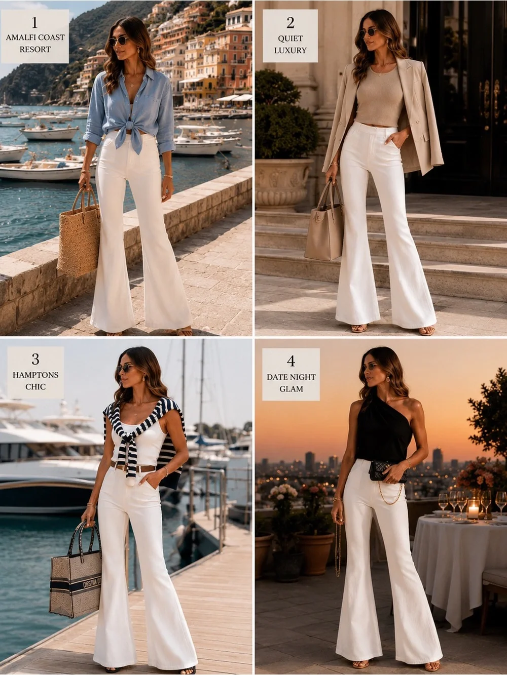 Zara Woman Cream Wide Leg Flare Pants NWT | Quiet Luxury Coastal Chic Trousers